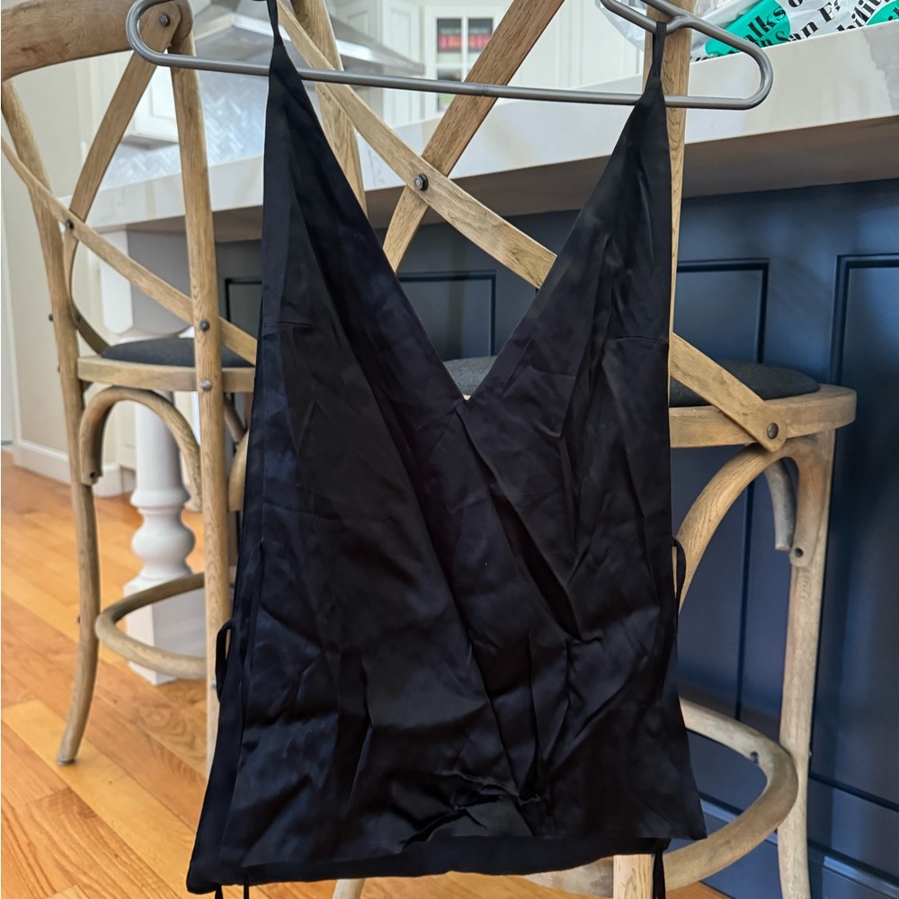 HOURS silk black tank top with side straps, size S, never worn